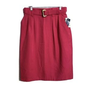 VINTAGE Pink Mini Skirt 80s Pleated Pencil Belt NWT Deadstock